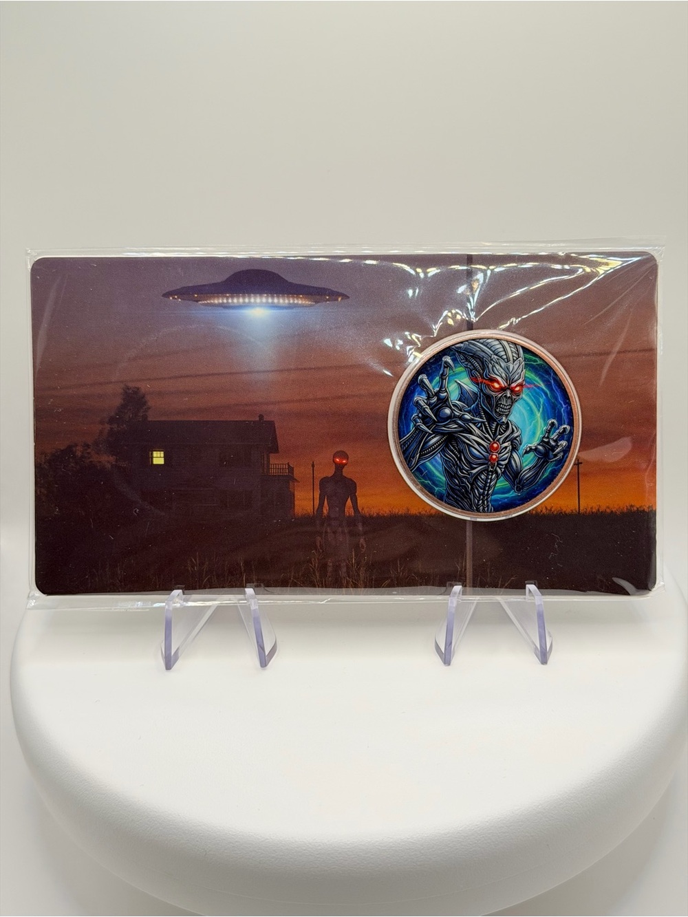 UFO Alien Invasion 1 oz Fine Copper Round COA Limited Edition